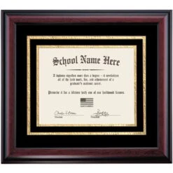 Graduation Diploma Frame With Black And Gold Matting For 8.5 X 11 Diploma