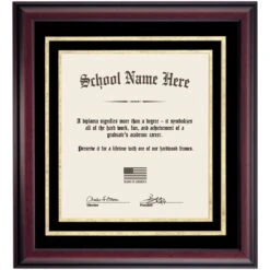Graduation Diploma Frame With Black And Gold Matting For 14 X 11 Vertical Diploma
