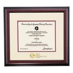 American Speech-Language-Hearing Association Traditional Certificate Frame