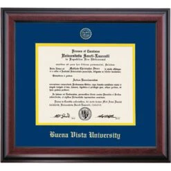 Buena Vista School Color Traditional Diploma Frame