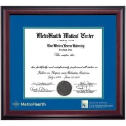 MetroHealth Medical Center Case Western Reserve Traditional Certificate Frame