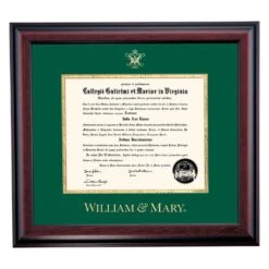 William & Mary School Color Traditional Diploma Frame