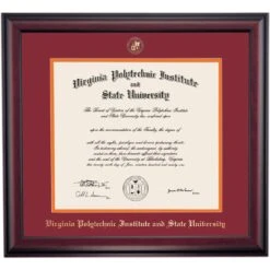 Virginia Tech School Color Traditional For Graduate Diploma Frame