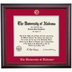 Alabama School Color Traditional For Law Degree Diploma Frame