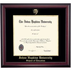 Johns Hopkins Education School Color Traditional Diploma Frame