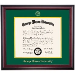 George Mason School Color Traditional For Law Degree Diploma Frame