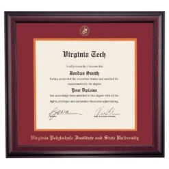 Virginia Tech School Color Traditional Diploma Frame