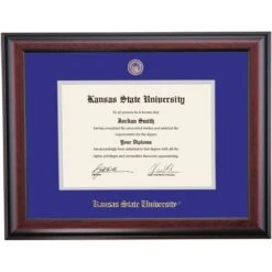 Kansas State School Color Traditional For Veterinary Degree Diploma Frame