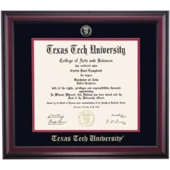 Texas Tech School Color Traditional For Law Degree Diploma Frame