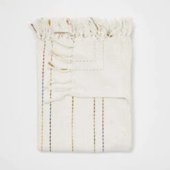Phoebe Embroidered Stripe Throw Blanket