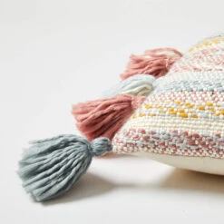 Ellie Stripe Side Tassel Square Pillow -Best Homeware Shop Ellie Striped Tassel Lumbar Pillow 012