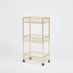 Wire 3-Tier Rolling Cart
