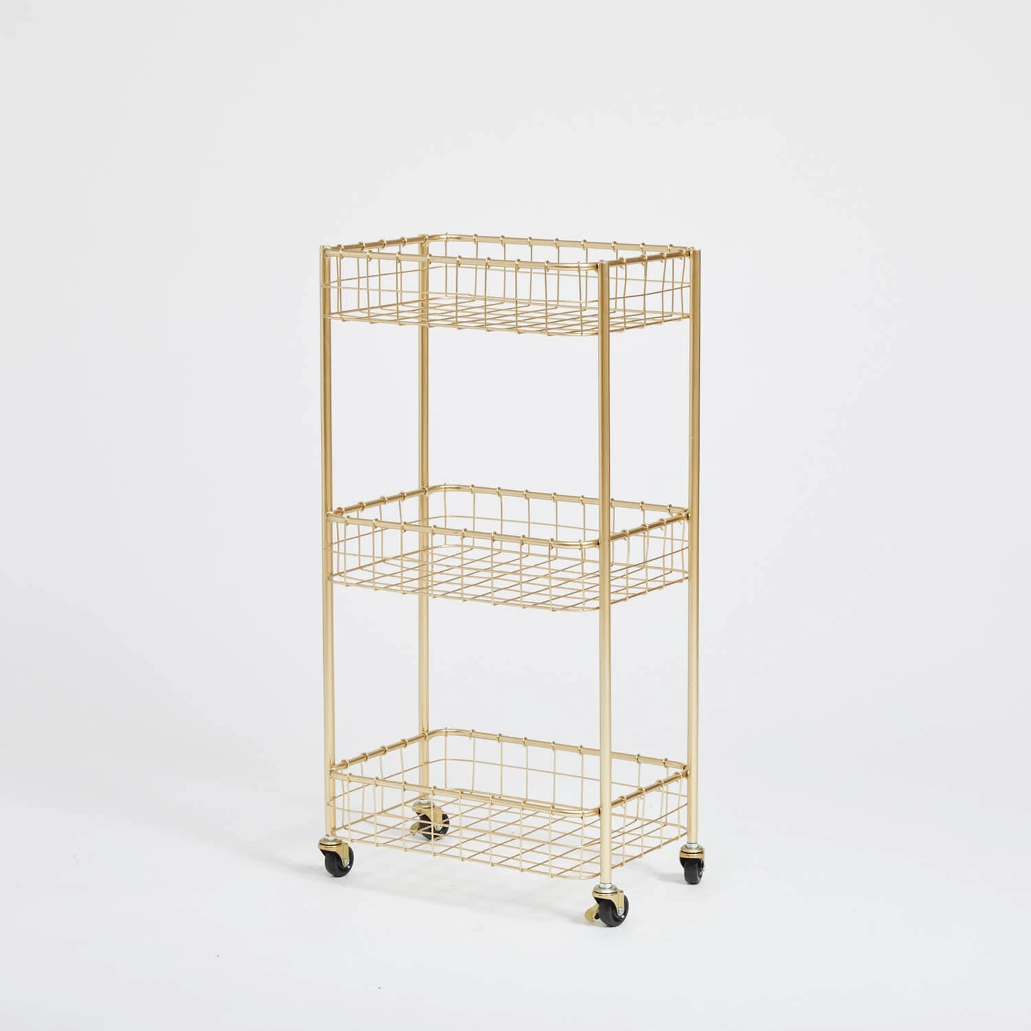 Wire 3-Tier Rolling Cart Wire 3-Tier Rolling Cart -Best Homeware Shop Gold Wire 3Tier Rolling Cart 012