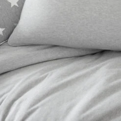 Logan T-Shirt Jersey Comforter And Sham Set 7 Logan T-Shirt Jersey Comforter And Sham Set -Best Homeware Shop Grey Jersey Comforter Detail