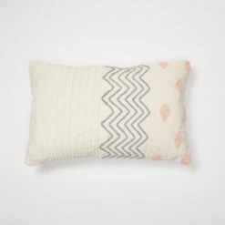 Handmade Embroidered Lumbar Pillow