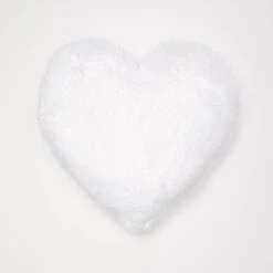 Sophia Heart Faux Fur Pillow -Best Homeware Shop Heart Faux Fur Pillow White 16x16 005