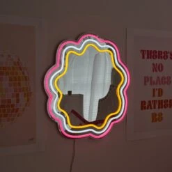 Maeve Wavy Neon Mirror -Best Homeware Shop Lighting NeonMirror