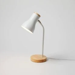 Remi Adjustable Desk Lamp -Best Homeware Shop Metal Wood Task Lamp White 003