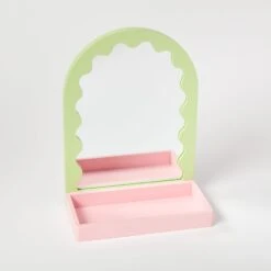 Beverly Vanity Wall Shelf -Best Homeware Shop Mirror Shelf PinkGreen 021