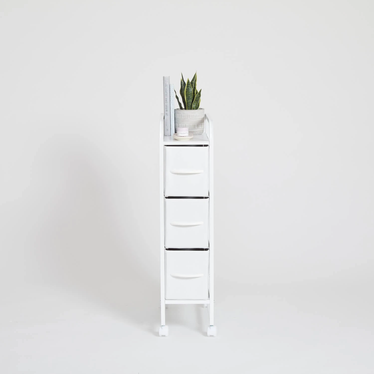 Reese Narrow 3-Drawer Cart on Wheels Reese Narrow 3-Drawer Cart On Wheels -Best Homeware Shop Narrow 3Drawer Cart White White 007 1