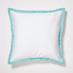 London Hotel Border Euro Sham Cover -Best Homeware Shop Pillow EuroSham HotelBorder WhiteBlue 003 aec9dcb8 2b2e 40d0 84e2 39d9e3ddee7b