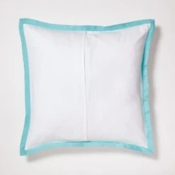 London Hotel Border Euro Sham Cover -Best Homeware Shop Pillow EuroSham HotelBorder WhiteBlue 005 030cfffb d014 40db b943 f5fb5a620b97