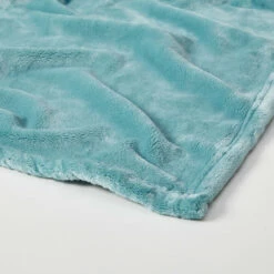 Rosie Plush Throw Blanket -Best Homeware Shop Plush Throw Aqua 011