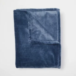 Rosie Plush Throw Blanket -Best Homeware Shop Plush Throw Blue 002