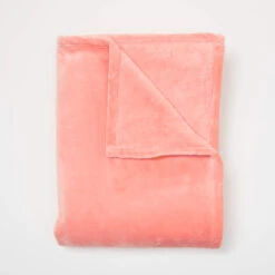 Rosie Plush Throw Blanket -Best Homeware Shop Plush Throw Coral 001