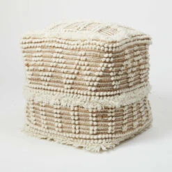 Handmade PomPom Textured Pouf