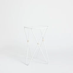 Kaia Painted Metal Side Table -Best Homeware Shop Rattan Butterfly Side Table White 007