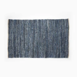 Recycled Leather And Denim Area Rug