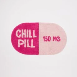 Washable Chill Pill Shaped Accent Rug