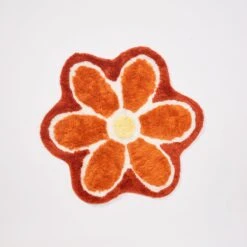 Flower Border Rug -Best Homeware Shop Rug Flower Orange 003
