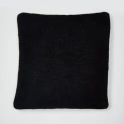 Charlie Cotton Square Pillow Cover -Best Homeware Shop Solid Contrast Piping Square Pillow Cover BLK WHT 006 1
