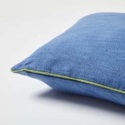 Charlie Cotton Square Pillow Cover -Best Homeware Shop Solid Contrast Piping Square Pillow Cover RoyalBlue Chartreuse 012 c5fcbc43 086f 4bd2 9d2b ed41f93c6981