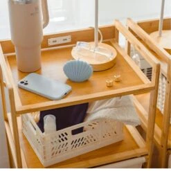 Beck Charging 2-Drawer Bamboo And Canvas Storage Unit -Best Homeware Shop Storage Bamboo2DrawerMilkCrate