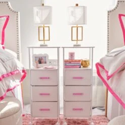 Sutton Charging 3-Drawer Cart On Wheels -Best Homeware Shop Storage Storagecart WhitePinkAcrylic 2cf5abee a7b2 40a3 b928 7699c5f885bd