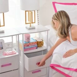 Sutton Charging 3-Drawer Cart On Wheels -Best Homeware Shop Storage SuttonPink d2a413b6 9fa5 48c0 b83a a664b3689c08