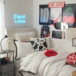 Poppy Cow Print Square Pillow Cover 3 Poppy Cow Print Square Pillow Cover -Best Homeware Shop Street Style Twin A 067 1