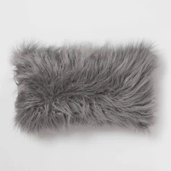 Faux Fur Rectangle Pillow -Best Homeware Shop THRO7 PLW MONGOSQ GRY 6f48142e d4db 47b3 9e21 2817bb074dba