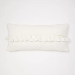 Harper Tassel Lumbar Pillow Cover -Best Homeware Shop Tassel Lumbar Pillow Cover White 008