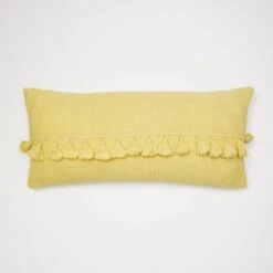 Harper Tassel Lumbar Pillow Cover -Best Homeware Shop Tassel Lumbar Pillow Cover Yellow 007