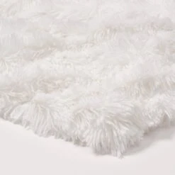Shaggy Faux Fur Throw Blanket -Best Homeware Shop ThrowBlanket ShaggyMink White 002