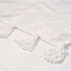 Madison Plush Tassel Throw Blanket -Best Homeware Shop ThrowBlanket Tassel Ivory 002