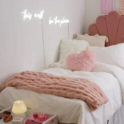 Angelina Ruched Faux Fur Throw Blanket -Best Homeware Shop ThrowBlankets PlushThrow Pink