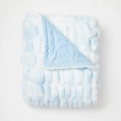 Leah Tie Dye Faux Fur Throw -Best Homeware Shop TieDye Faux Fur Throw Blanket LightBlue 003