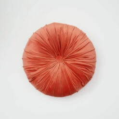 Bridgette Velvet Round Pillow -Best Homeware Shop Velvet Round Pillow Terracotta 002