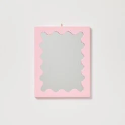 Lola Small Ripple Mirror -Best Homeware Shop Wavy Ripple Mirror Pink Small 010