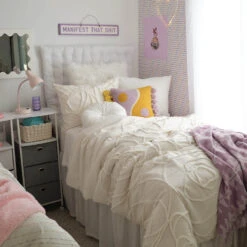 Simone Faux Fur Euro Pillow -Best Homeware Shop WhiteBohoRoseComforter